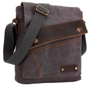 HP- AUGUR VINTAGE SMALL CANVAS CROSSBODY BAG/INSIDE ZIPPER POCKET/2 OPEN POCKETS